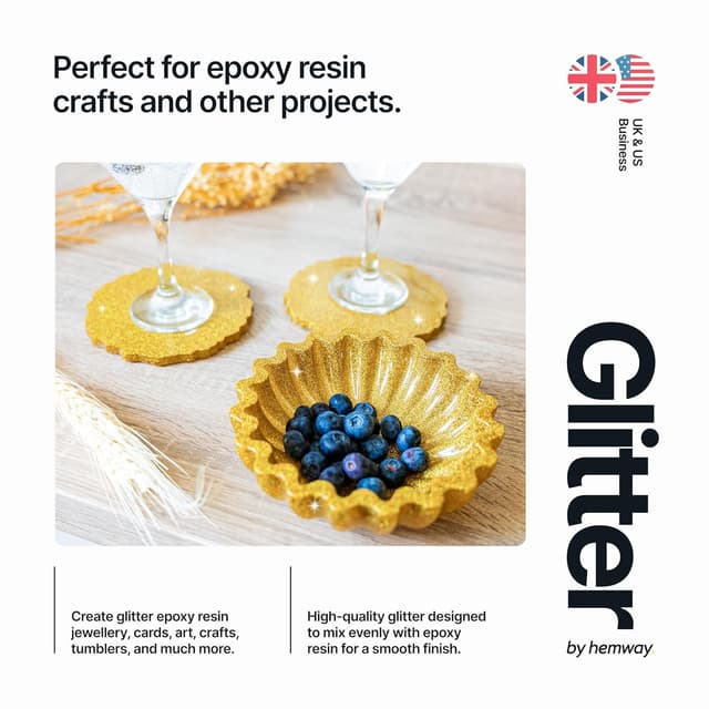 Thumbnail 5 de Hemway Ultra Sparkle Glitter Gold Holographic 100g