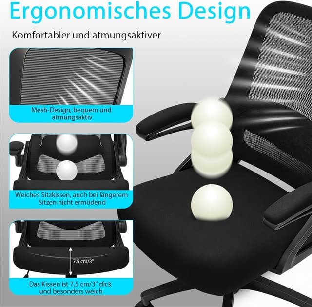 Detalle 2 de Milacyee Bürostuhl mit 4D-Lendenstütze