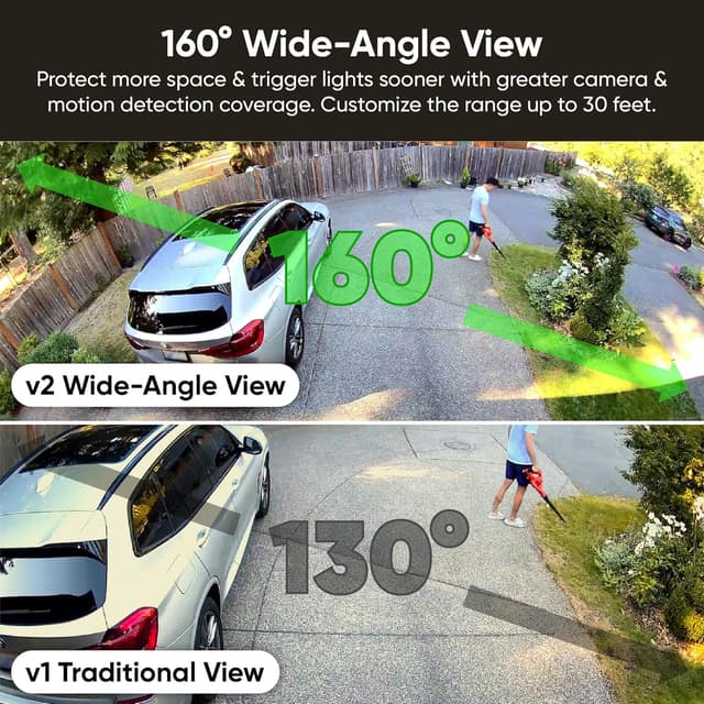 Detalle de WYZE Floodlight Camera v2 Outdoor Security, 2K Color Night Vision & 2800-Lumen LEDs