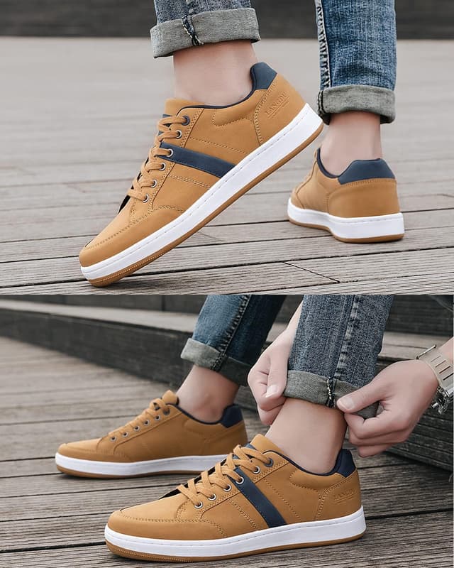 Detalle 2 de LANGDU Baskets homme sneakers casual en toile perforée respirante (41 à 46)