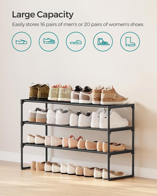 Thumbnail 4 de SONGMICS 3-Tier Shoe Rack 30 x 92 x 55 cm