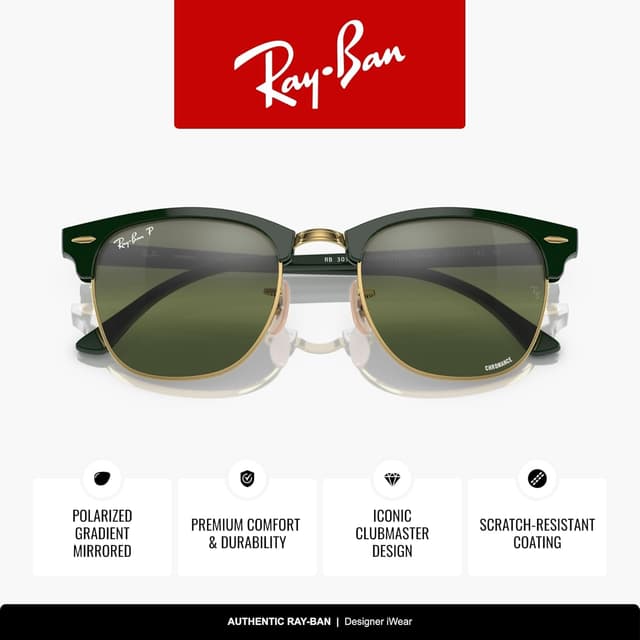 Detalle de Ray-Ban RB3016 Clubmaster square sunglasses