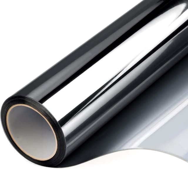 Detalle de FILMGOO One Way Privacy Window Film (Black Silver, 17.5 in x 94.48 in) for Daytime Privacy, Anti-UV, and Heat Control