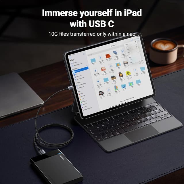 Detalle 2 de UGREEN 10 Gbps Micro B to USB‑C 1M cable