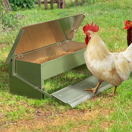Thumbnail 1 de TERRE JARDIN - Comedero para Gallinas, 5 kg, XL - Comedero para Gallinas Anti Plagas, Acero Galvanizado - Automático, Anti Desperdicio