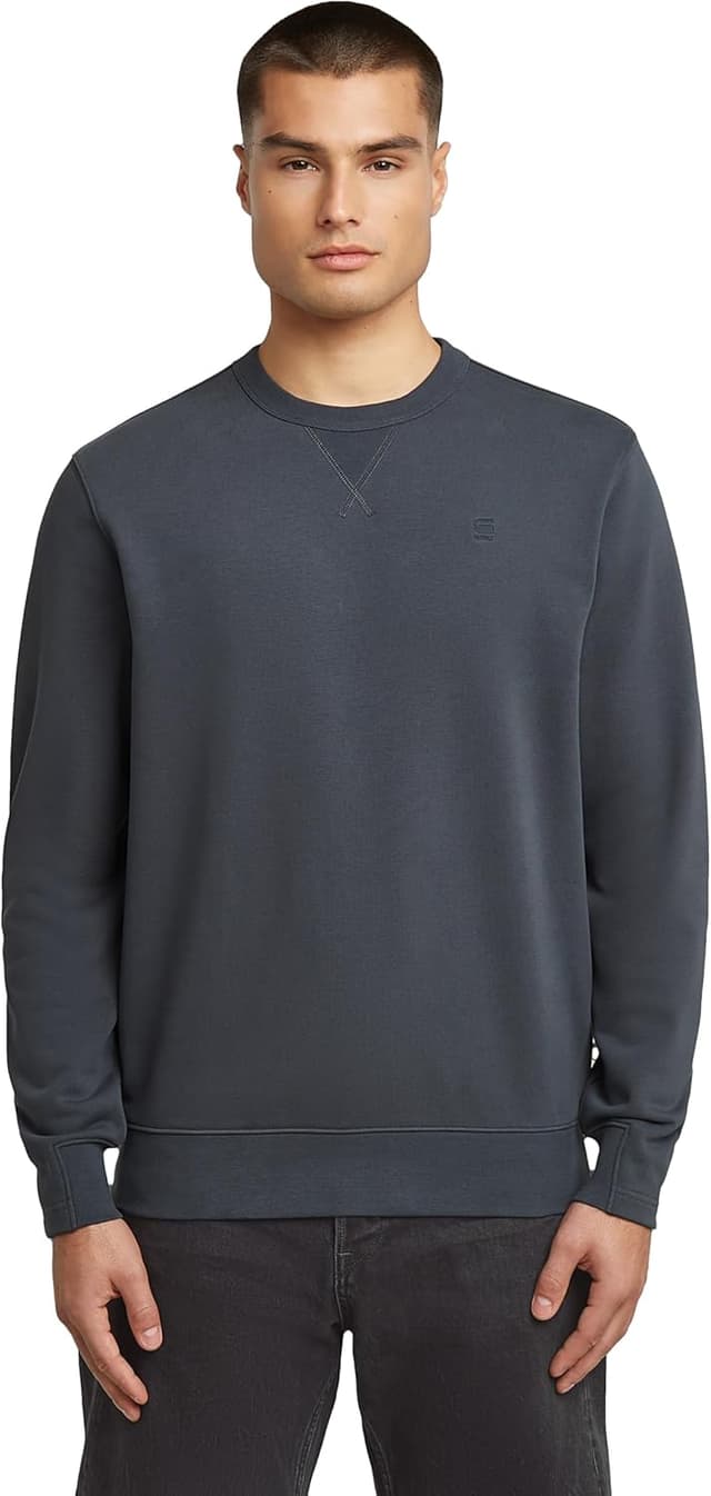 Detalle de G-STAR Herren Nifous Sweater mit geripptem Kragen