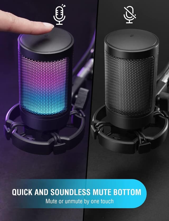 Detalle 2 de FIFINE Gaming USB-Mikrofon für PC, Streaming & Podcast mit Quick-Mute und Ständer (für PS4/PS5, Mac)