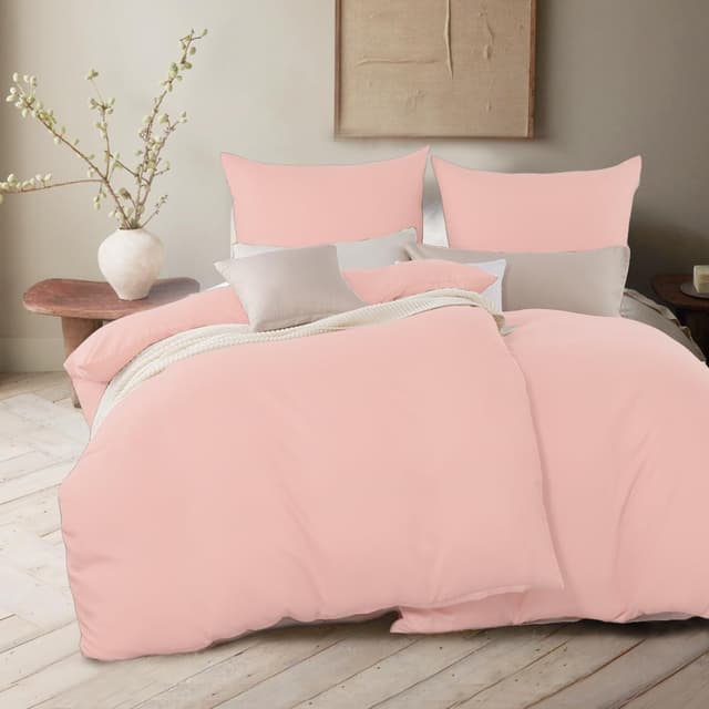 Detalle 2 de Kissenbezug 40x60 2er Set aus Mikrofaser (Hellrosa) – bügelfrei & knitterfrei mit Reißverschluss