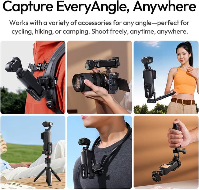 Detalle de ULANZI PK16 magnetischer Halterungsständer für DJI Osmo Pocket 3 mit 270° Kugelkopf und Schnellverschluss