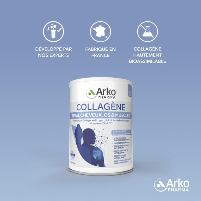 Thumbnail 6 de Arkopharma Collagène Peau Cheveux Os & Muscles 260 g — complément alimentaire pour peau, cheveux, ongles, os et muscles