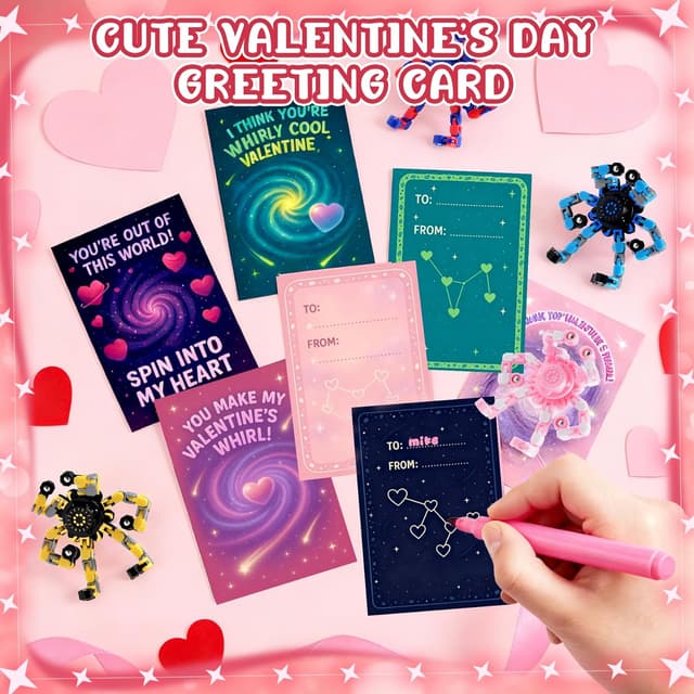 Thumbnail 3 de 24-Pack Valentine Cards Robot Spinner