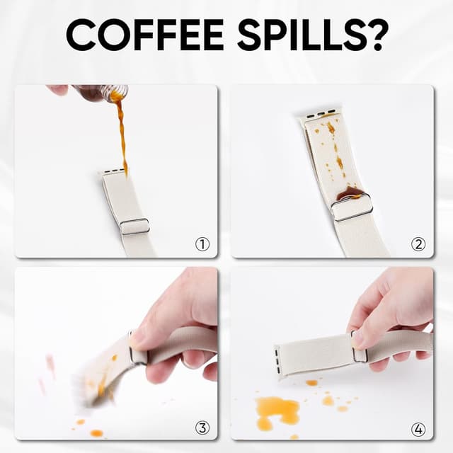 Detalle 2 de Raradev water-resistant elastic band for Apple Watch (stretch solo loop, 38–49mm)