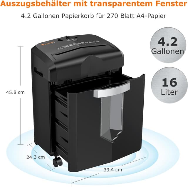 Thumbnail 4 de Bonsaii C266‑B Partikelschnitt Aktenvernichter 12 Blatt 🗑