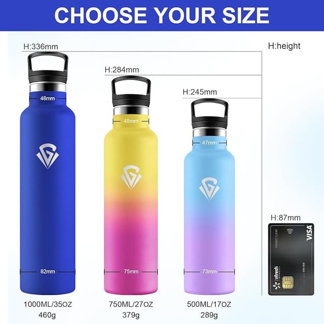 Thumbnail 4 de Botella Agua 1L acero inoxidable, aislante y antifugas 🚰