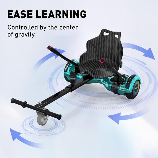 Detalle de MEGA MOTION Hoverboard enfant 6,5 pouces avec Hoverkart et haut-parleur Bluetooth