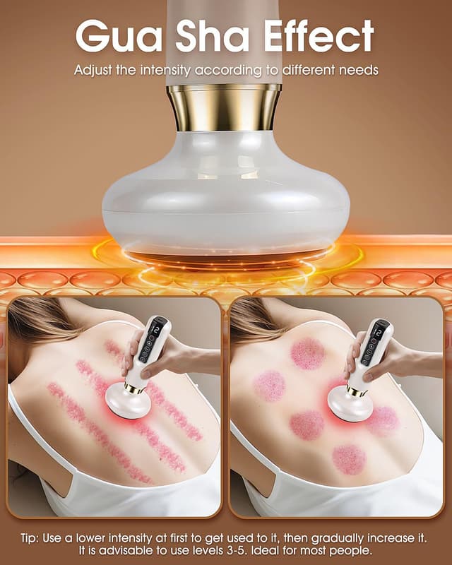 Detalle de Velora Massaggiatore Anti Cellulite elettrico con gua sha e 12 modalità