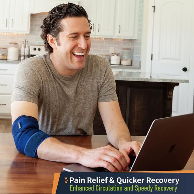 Detalle de Comforband Adjustable Elbow Brace for Tennis Elbow, Golfer’s Elbow & Tendonitis (One-Size Compression Sleeve)