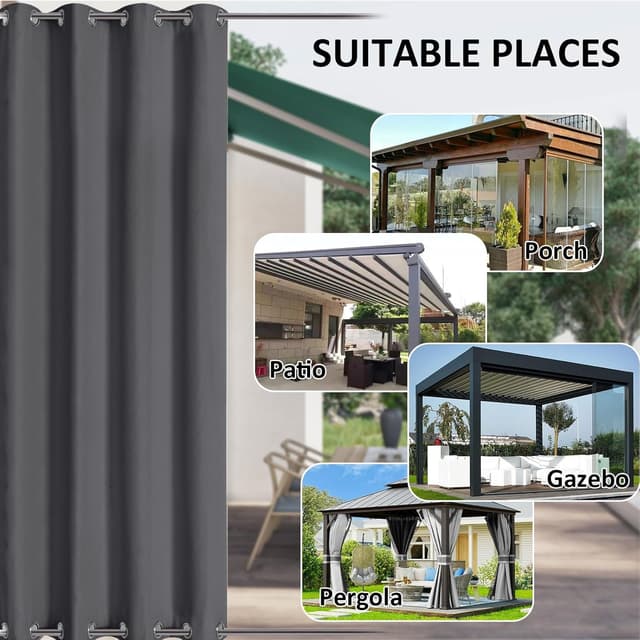 Thumbnail 6 de LiveGo Outdoor Curtains 140 x 275cm