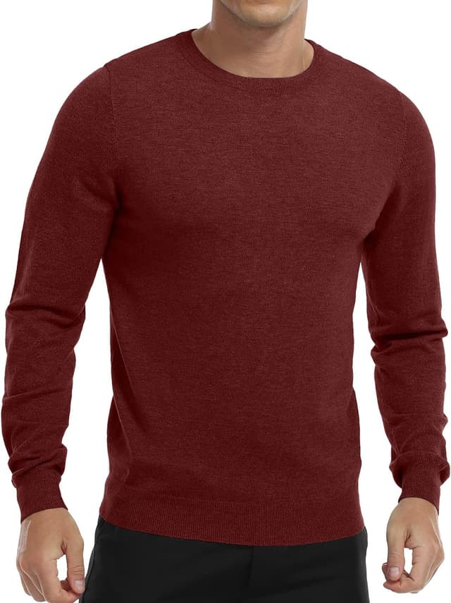 Detalle de MLANM Men’s Crew Neck Vintage Slim Sweatshirt Jumper (Long Sleeve Knitwear)