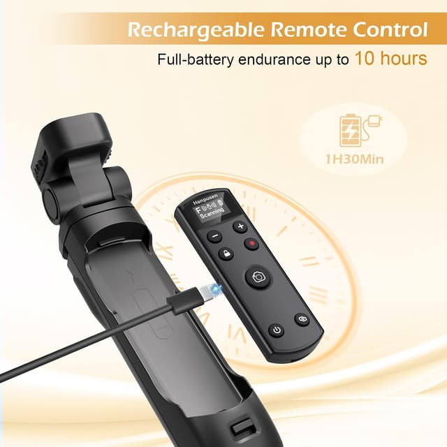 Detalle de Kompatibles Fujifilm Mini-Stativ mit aufladbarer Fernbedienung und Focus/Zoom für Vlogging