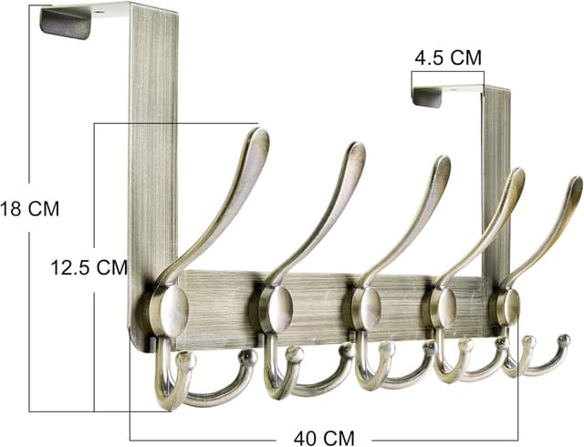 Thumbnail 6 de HONSKY Over Door Hook Rustic 5 Hooks