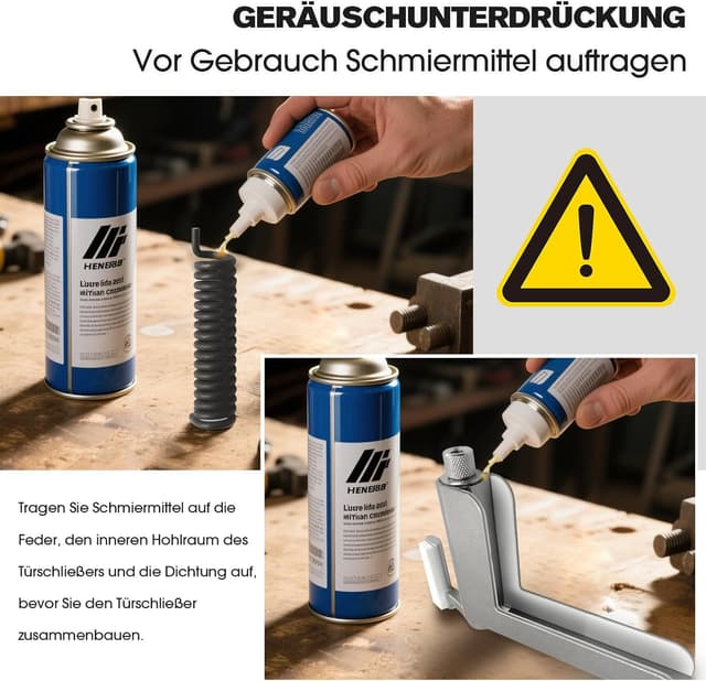 Detalle de MARIE Türschließer ohne Bohren „MARIE“ – automatischer Ganzmetall-Minitürschließer für leichte Innentüren (silber)