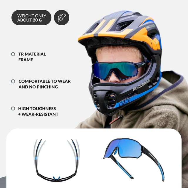 Detalle de ROCKBROS Kinder Fahrradbrille 20 g UV400