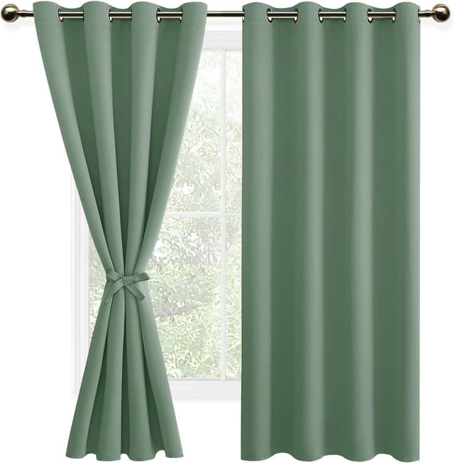 Detalle de DWCN Blackout Curtains 52x63 Sage Green