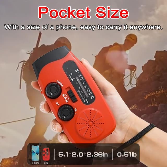 Thumbnail 6 de Radio Solare a Carica Manuale 2000 mAh