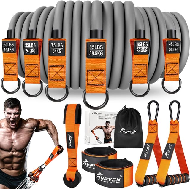 Imagen de HPYGN Resistance Bands Set (bis 300 lbs) mit Griffen, Knöchelriemen und Türanker en OfertitasTOP