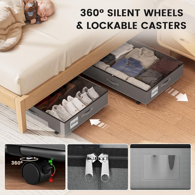 Detalle 1 de XXXL 78L Under-bed storage with wheels