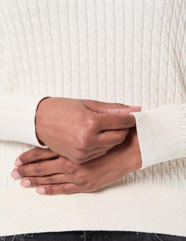 Detalle 2 de Tommy Hilfiger Women’s Co Cable Fine GG V-neck Long Sleeve Pullover Sweater (WW0WW44987)