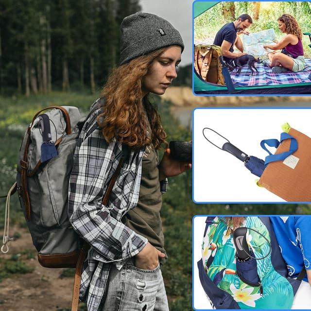 Detalle de SYNHOK Compact Travel Folding Umbrella – durable windproof mini umbrella with auto open/close