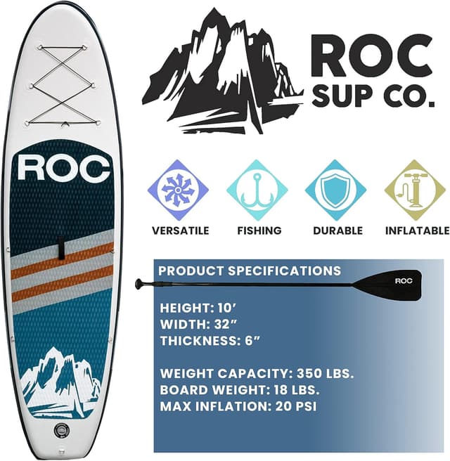 Thumbnail 1 de Roc Inflatable SUP 33" Wide Deck 🏄