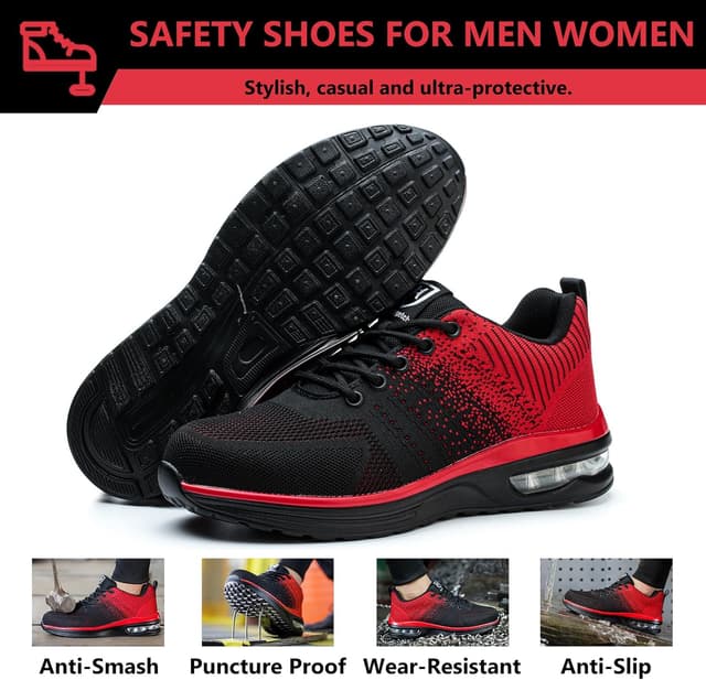 Detalle de Baofular Chaussures de sécurité légères pour hommes et femmes (basket de travail respirante, antidérapante)