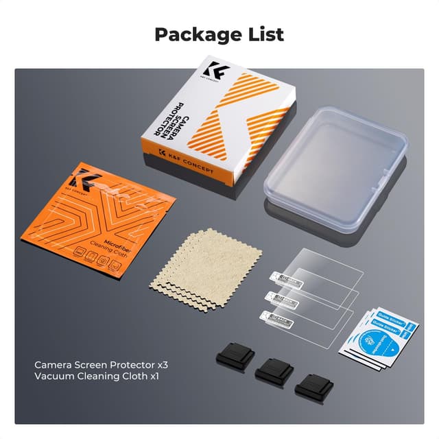 Detalle 2 de K&F CONCEPT Screen Protector for Sony A7M5 / A7R5 (3-pack) tempered glass, 0.3mm, bubble-free with hot shoe cover