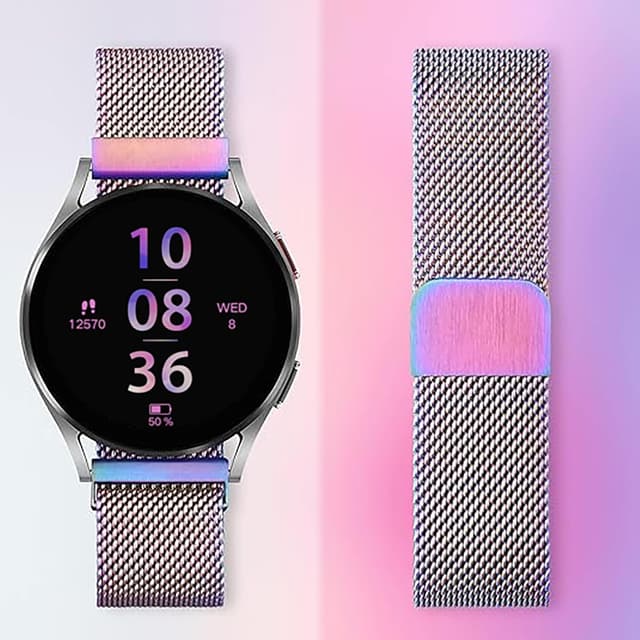 Detalle 2 de ZLZKJS Edelstahl Mesh Uhrenarmband mit Magnetverschluss – 14 bis 24 mm Schnellverschluss-Ersatzband