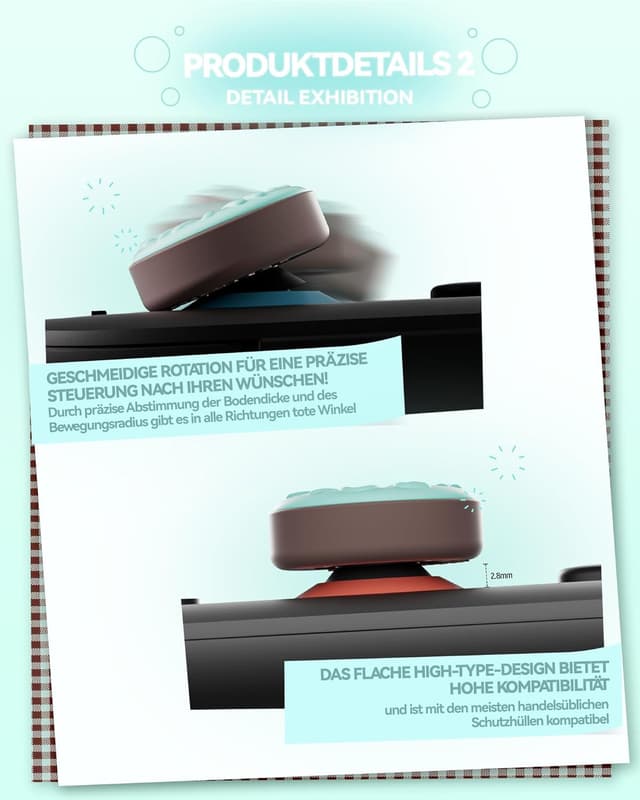 Detalle de GeekShare Silikon-Joystick-Kappen für Switch 2 (2025) – Thumbstick-Grips, rutschfest, 4 Stück