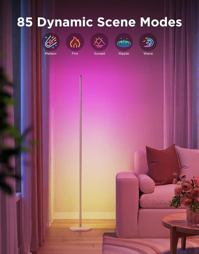 Detalle 2 de Govee RGBIC Floor Lamp Gold – smart LED corner lamp with Alexa & Matter, music sync and DIY colours