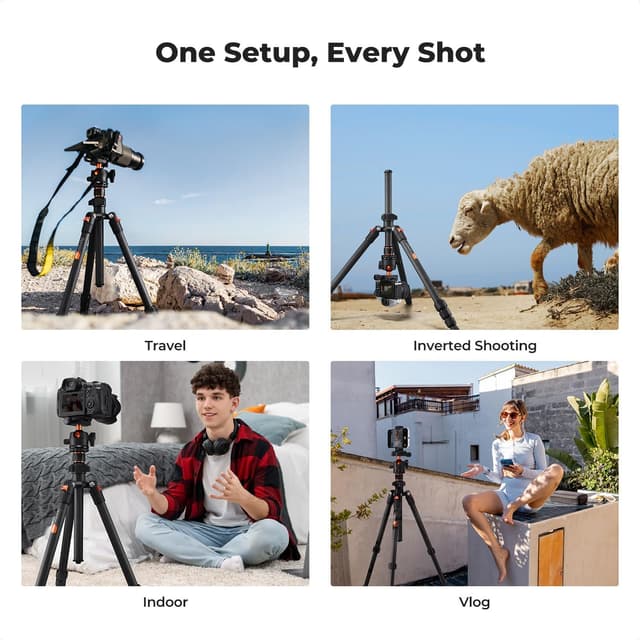 Thumbnail 6 de K&F Concept Treppiede Carbonio 162 cm