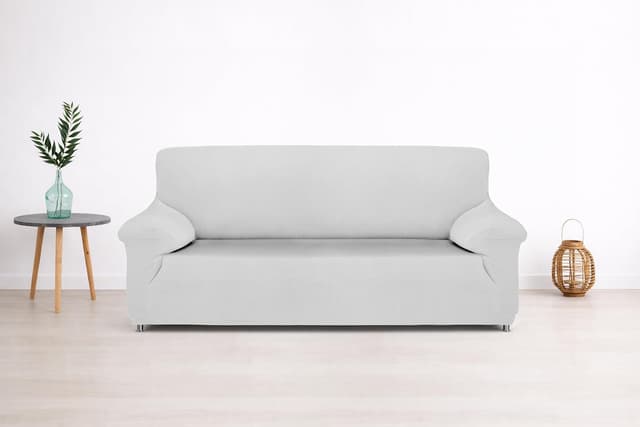 Thumbnail 6 de Textilhome Copridivano 2 posti con braccioli bianco, fodera elasticizzata antigraffio per gatti