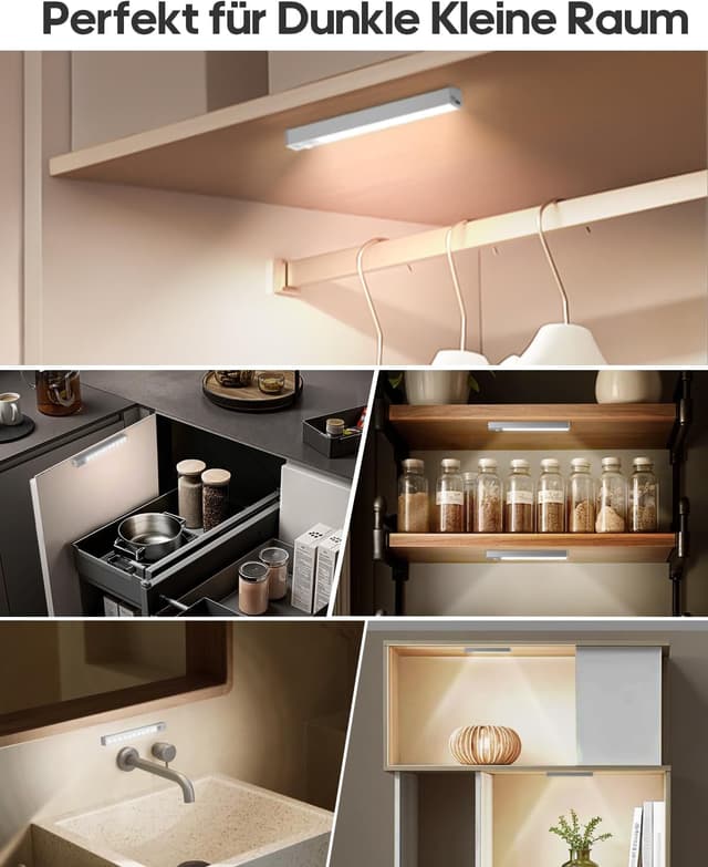 Thumbnail 6 de GOODEA 18 cm Slim Bright LED Schrankbeleuchtung mit Bewegungsmelder (3er-Set, dimmbar)