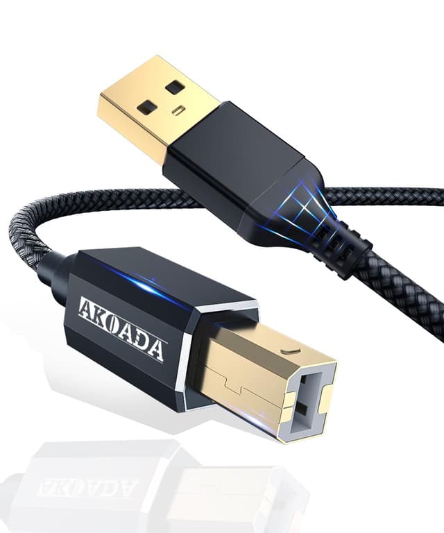 Detalle de AkoaDa USB-Druckerkabel 4,5 m (USB-A auf USB-B), USB 2.0 – Universal für Drucker/Scanner & weitere Geräte