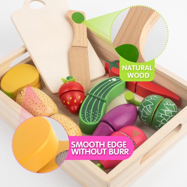 Thumbnail 5 de Fruits et Legumes Jouets en Bois 10 pièces