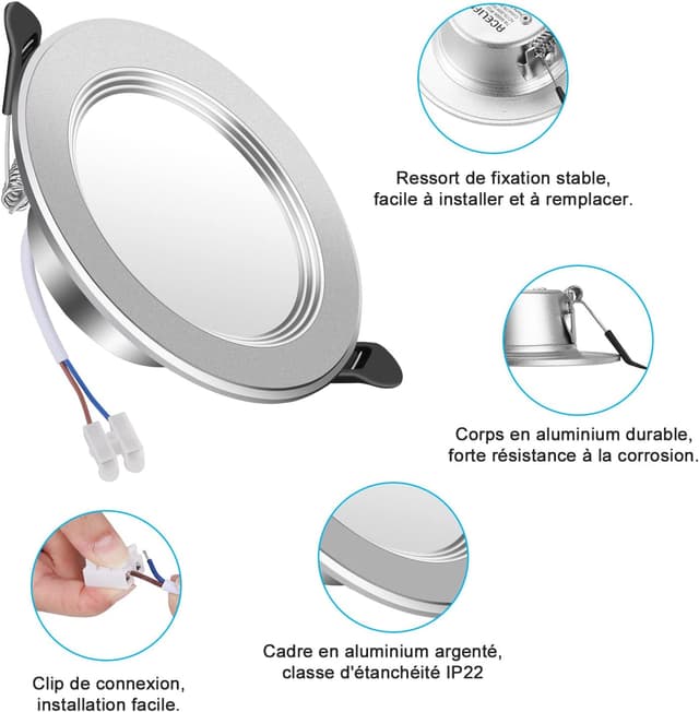 Detalle de ACELIFE Downlight 7W Empotrable 700lm