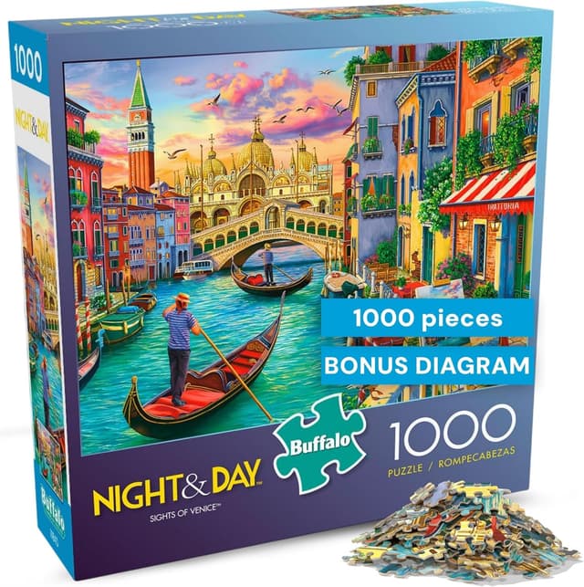 Detalle de Buffalo Games Sights of Venice Image World 1000-Piece Jigsaw Puzzle (Made in the USA)