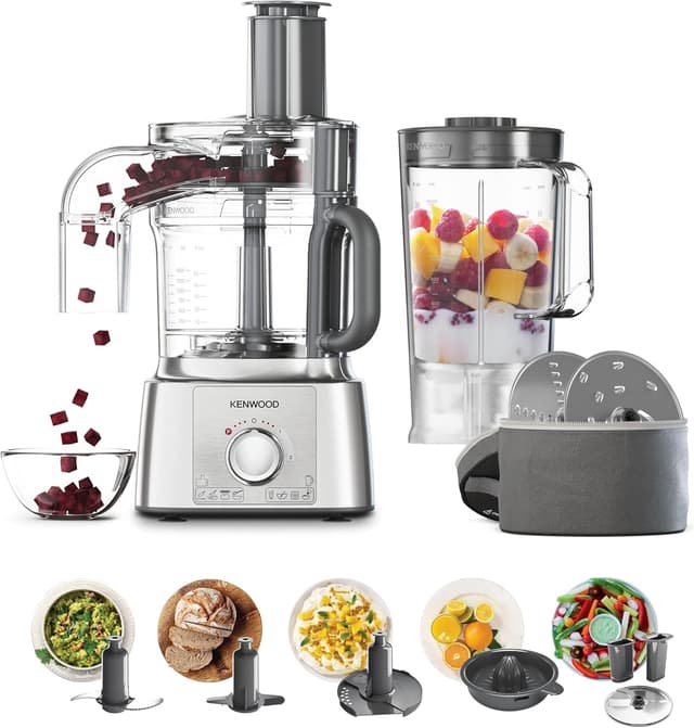 Detalle de Kenwood MultiPro Express FDP65.820SI, robot multifonction avec accessoires, bol 3 L et moteur 1000 W