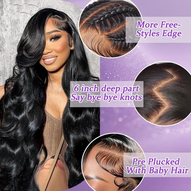Detalle de OVEOOZ 30 Inch Body Wave Lace Front Wig 🎀