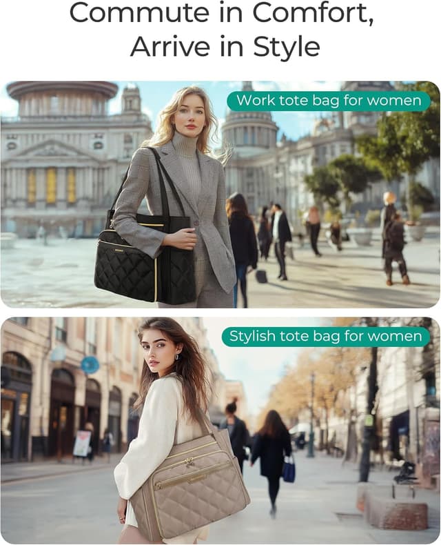 Detalle 2 de bagSMART Teacher Tote Bag 15.6in quilted tote