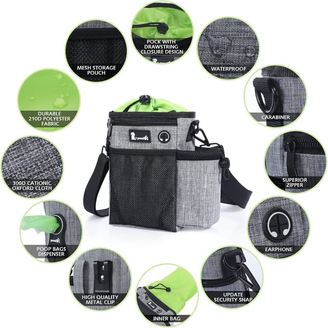 Detalle de pecute Large Dog Treat Pouch Bag 3-way, waterproof